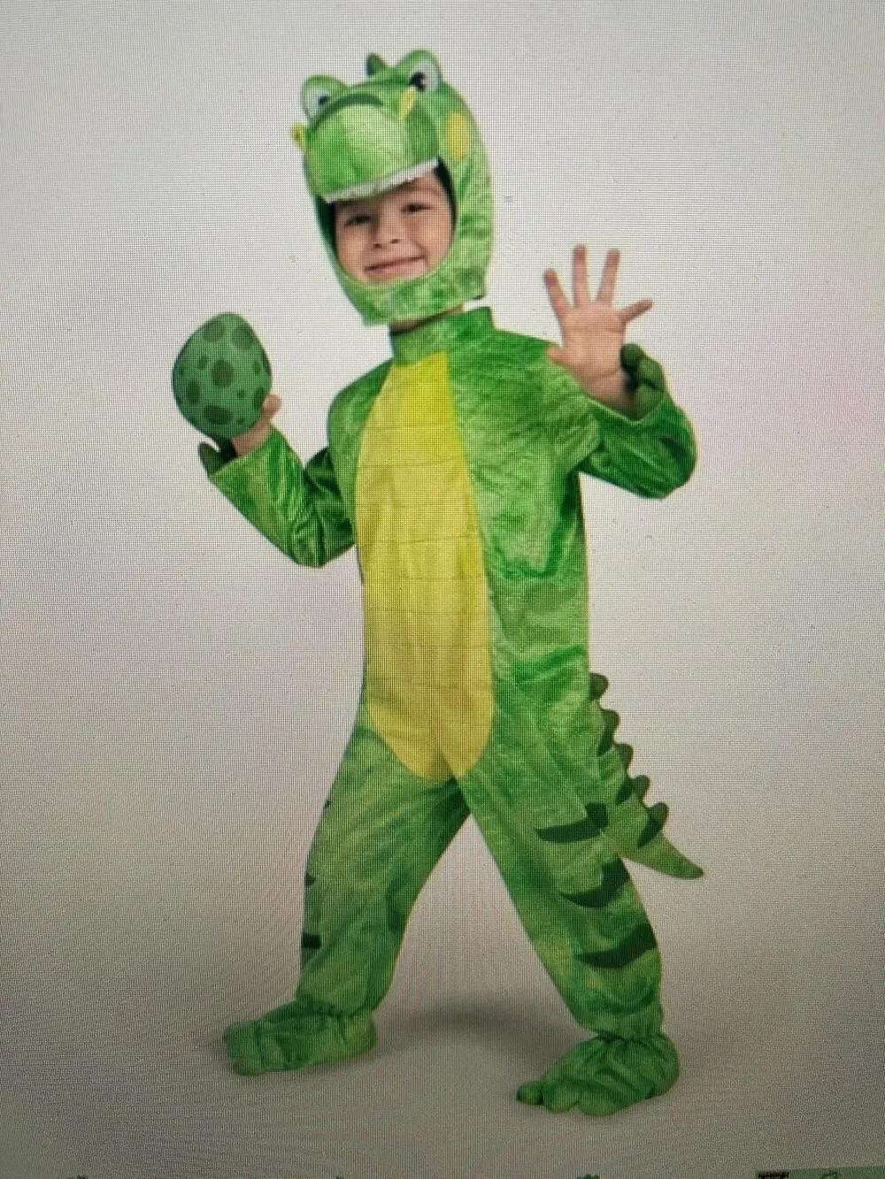 NEW Spooktacular Creations Green T-Rex small child 5-7 costume